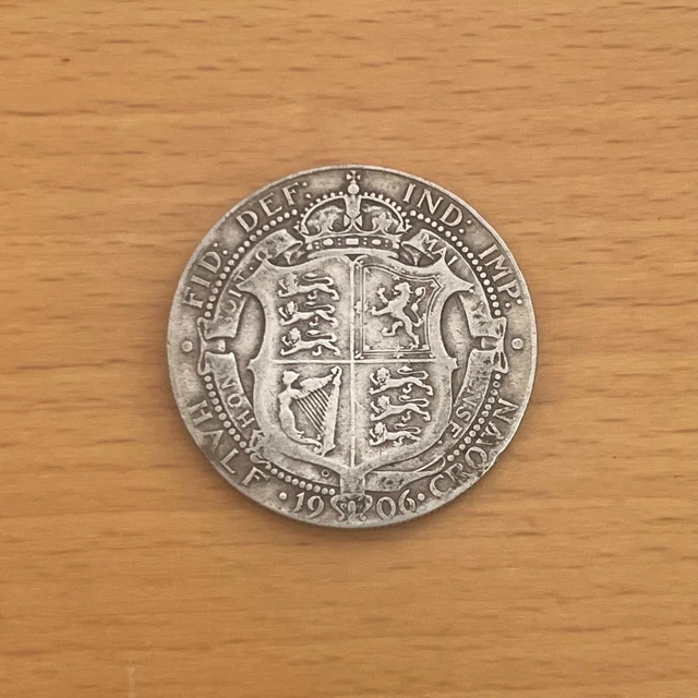 1906 Half Crown GOOD FINE condition Edward VII British silver coin 