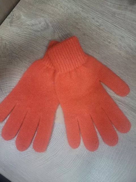 Zwillingsherz Handschuhe Fingerhandschuhe 100% Cashmere neu dunkel orange