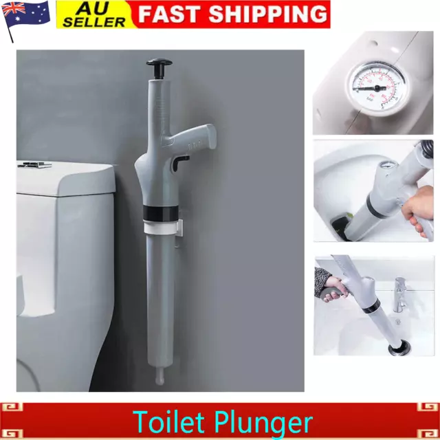 Toilet Plunger Air Drain Blaster High Pressure Compressed Pump Sink Pipe Cleaner