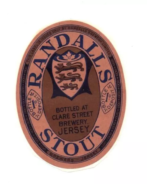 Jersey - Vintage Beer Label - Randalls, St. Helier - Stout