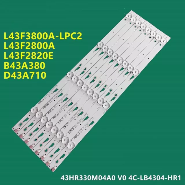 8 Stück LED-Streifen für TCL 4C-LB4304-HR1 43HR330M04A0 V0 TOT_43F2800_8X4_3030C