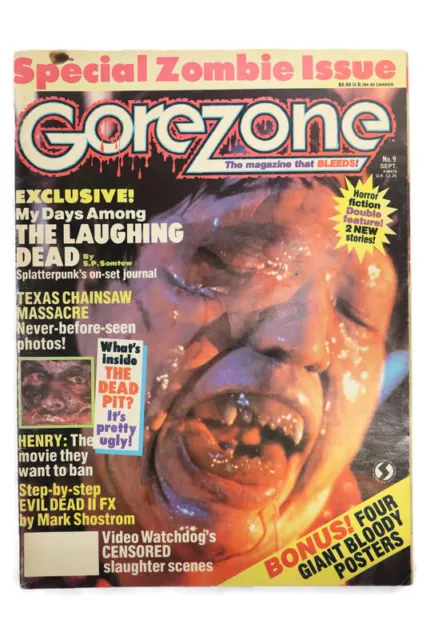 GOREZONE Magazine - September 1989 - No. 9 - Special Zombie Issue w/Posters - VG GOREZONE Magazine - September 1989 - No. 9 - Special Zombie Issue w/Posters - VG