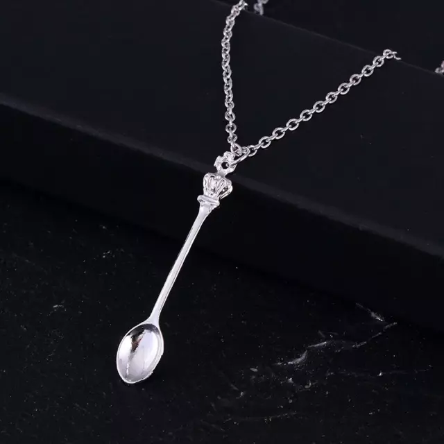 Mini Little Salt Sugar Charm Spoon Necklace Pendant Silver Gold Rose