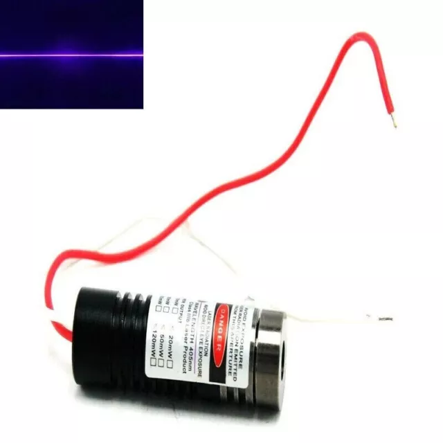 Violet/Blue Line 405nm 100mW Focusable Laser Diode Module Driver 5V 14.5x45mm