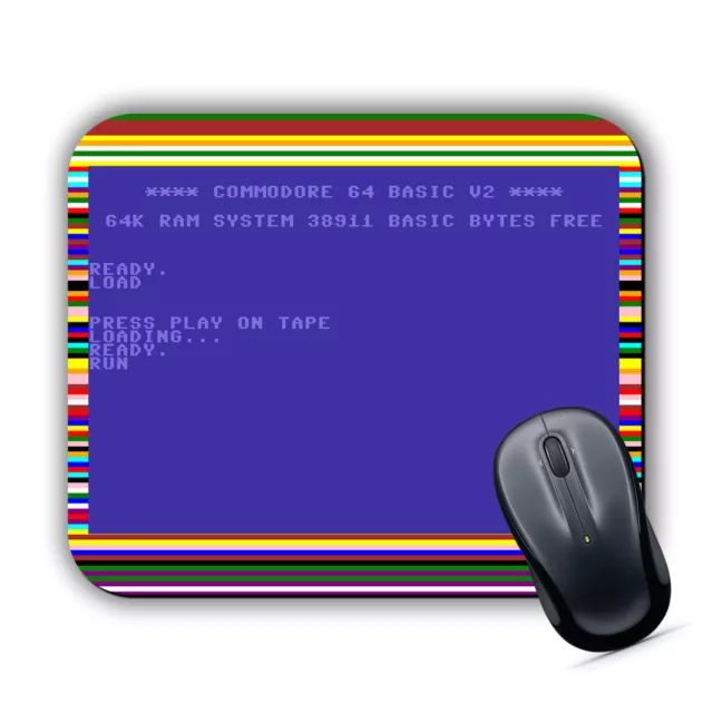 Computer Mouse Mat Commodore 64 Loading for PC Laptop Mac 8-bit Retro Gamer Gift