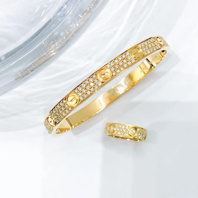 Cartier Love Breath 17 K18 Yg Diamond Bracelet _86308
