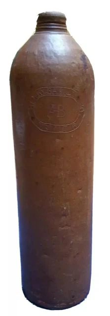 Antigua Botella De Licor Garrafa Ceramica Xix Henry Bardas Gibraltar Del Mar