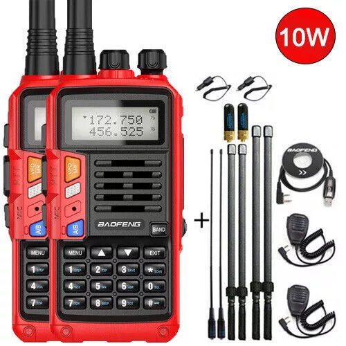 Baofeng Vhf/Uhf Fm Tri-Band Walkie Talkie Two Way Radio Ham Long Range Radio 10W