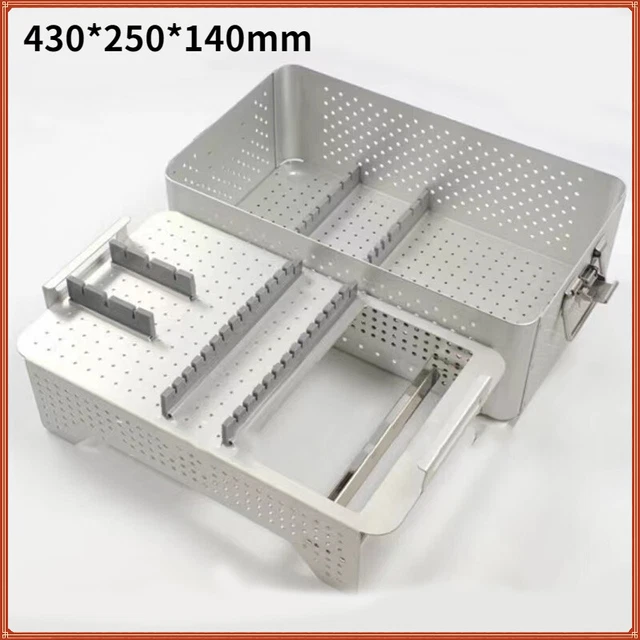 430*250*140mmAluminium Arthroscope Apparatus Disinfection Box Sterilization Tray