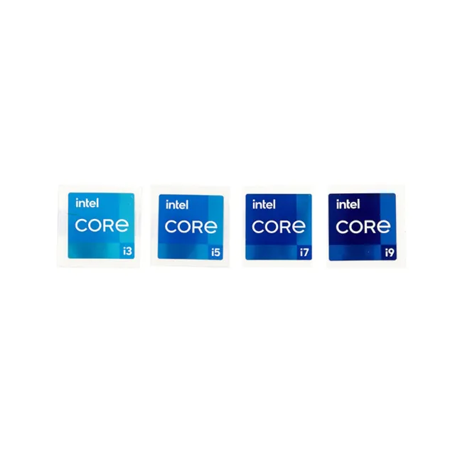 Intel i3 i5 i7 I9 11. Core Duo Pentium Metallic Computer Case Badge Aufkleber