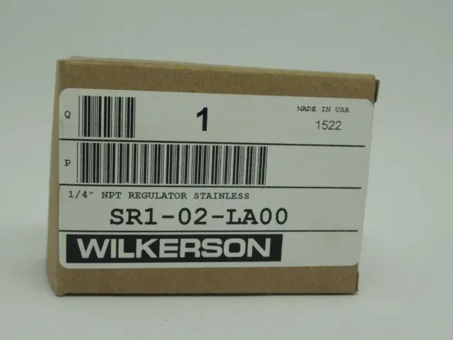 Wilkerson SR1-02-LA00 Regulator 1/4" NPT Port Size Stainless Steel NEW