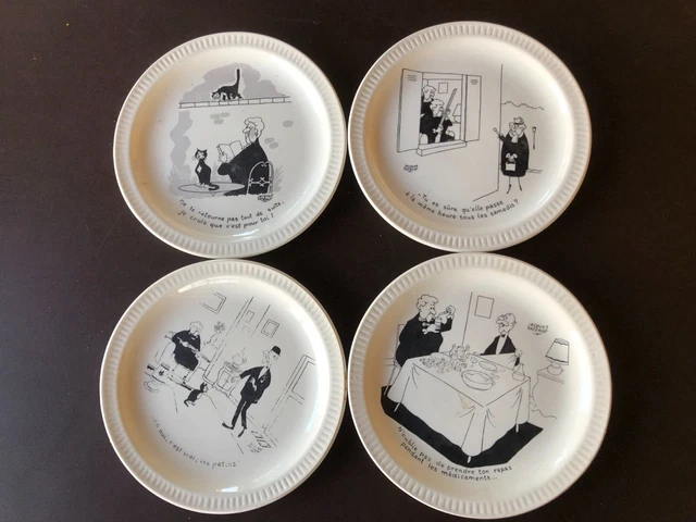 Ancienne Assiette Parlante Humoristique - Jacques Faizant - Faïence De St Amand
