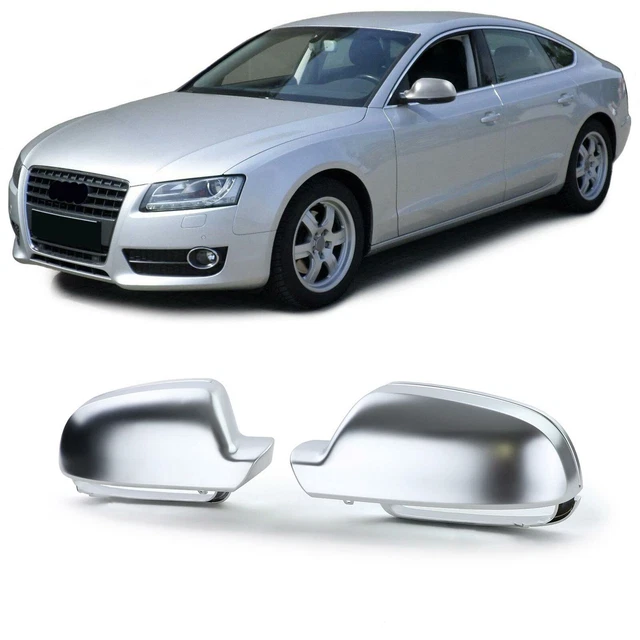 Spiegel Kappen zum Austausch Silber Matt für AUDI A3 8P A4 8K B8 A5 8T 09-
