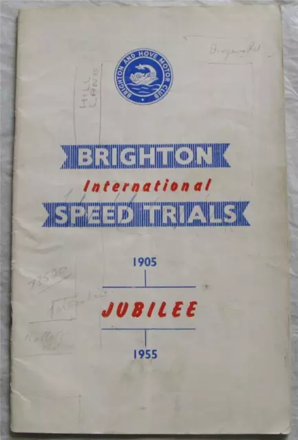 BRIGHTON 3 Sep 1955 Jubilee International Speed Trials Official Programme