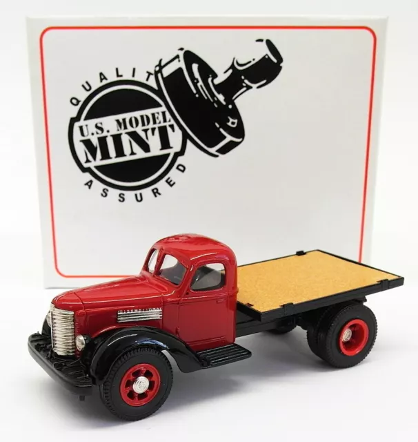 U.S. Model Mint 1/43 Scale US28 - 1947 International KB-12 Stake Truck Red/Black