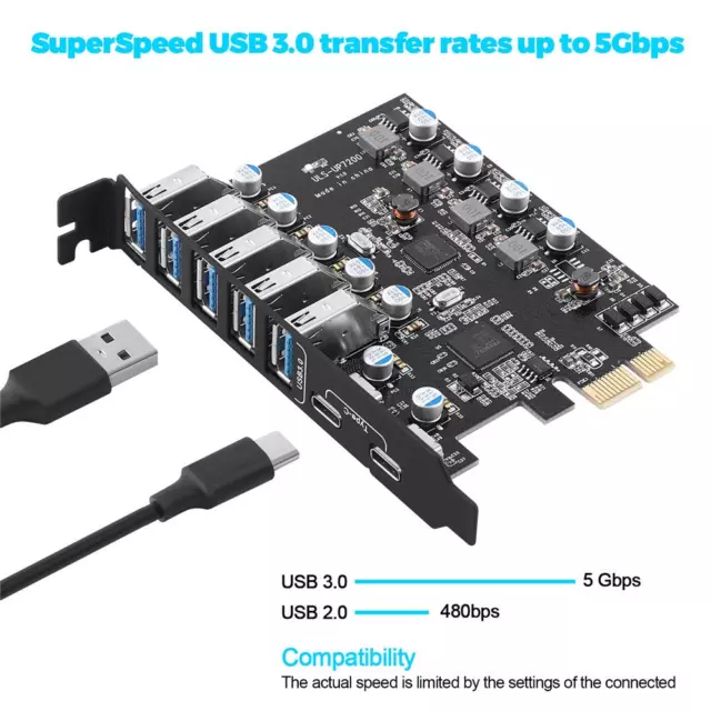 USB 3.0 PCI-E Type C Expansion Card PCI Express PCI-E To USB 3.1 Card Adapter 3