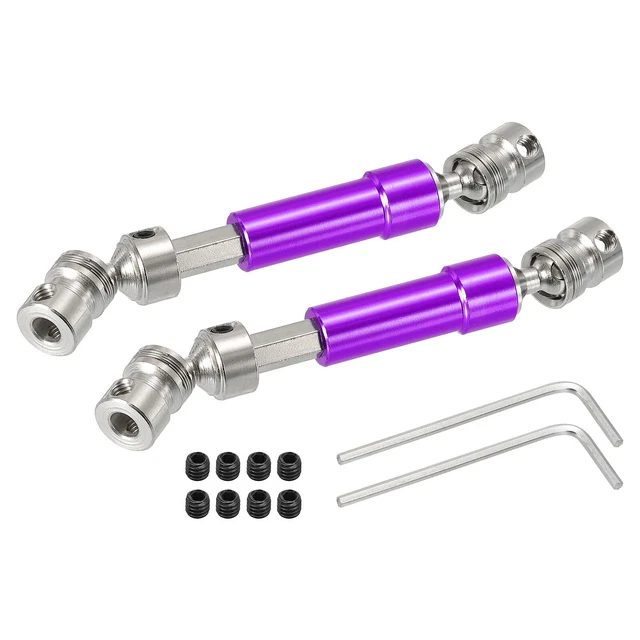 RC Drive Shaft CVD Rear Center Drive Shaft with M4 Grub Screws Metal Purple 2Pcs