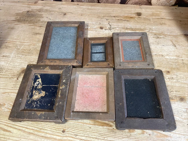 Lote de Trabajo Vintage Desarrollo Cuarto Oscuro Impresión de Contacto Marco Foto de Madera