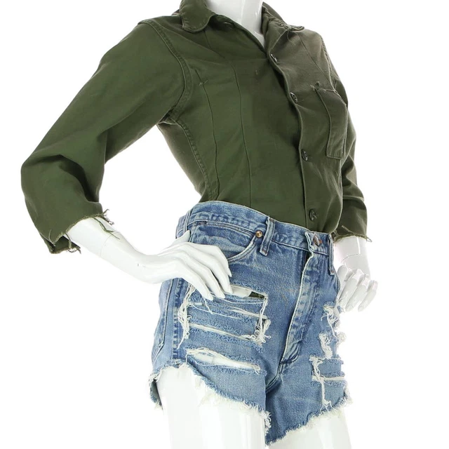 Vintage Wrangler Cutoff Rock Grunge High Waisted Hippie Festival Jean Shorts