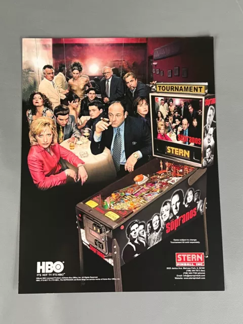 The Sopranos Flyer New NOS PROMO Stern Pinball Machine Art Artwork Retro