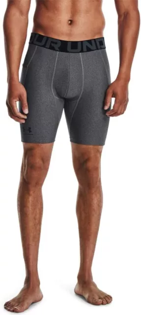 Under Armour Herren HeatGear-Kompressionsshorts, Grau Sportshorts Gr. L 50✅