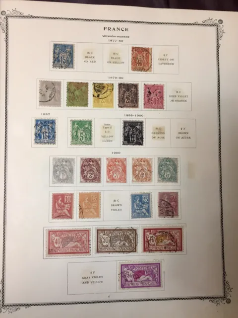 836 France & French Colony Stamps 1849-1957 Used & Unused In 1958 Scotts Album