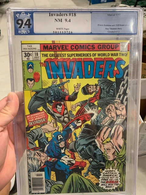 Vintage 1977 INVADERS 35 Cent Graded NM 9.4 PGX COMIC BOOK Captain America Torch