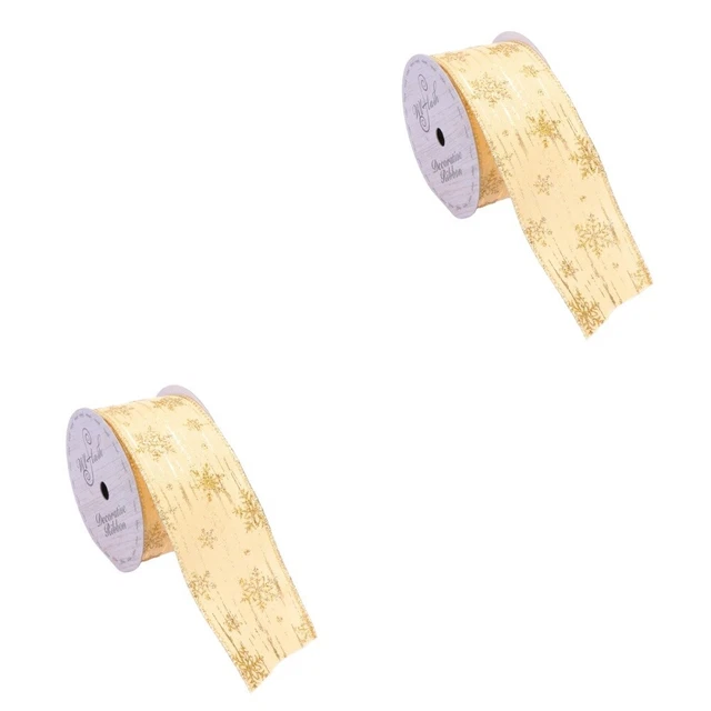2x Weihnachten Geschenk Band Stoff Urlaub Partei Bänder Assorted Schneeflocke 3
