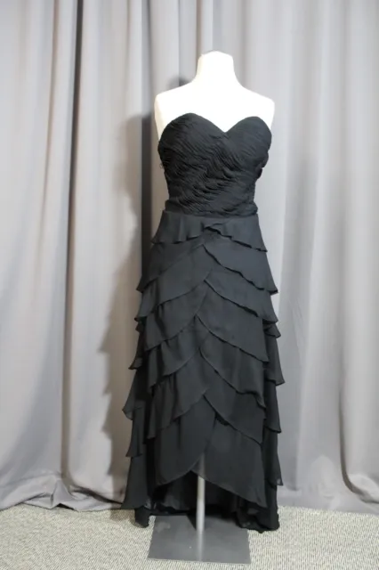 Designer Abendkleid 💥 Vokuhila 💥 Gr. 38 Designer Kleid gothic Schwarz Chiffon