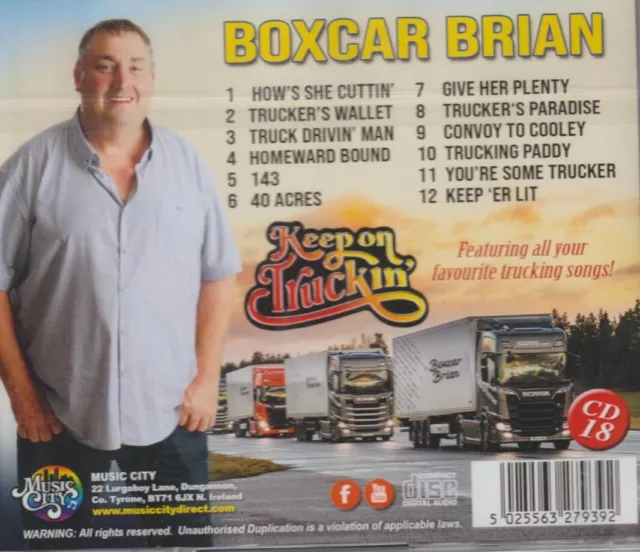 BOXCAR BRIAN Brand New CD "KEEP ON TRUCKIN' " - IRISH COUNTRY MUSIC