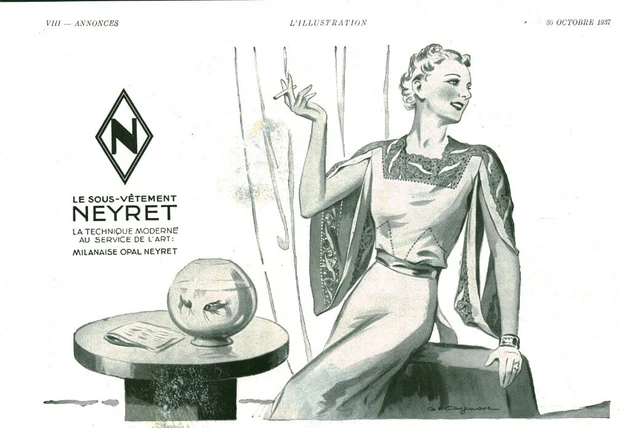 Publicité Ancienne Magazine - Le Gant Neyret 1932 - Noir Et Blanc - 13x33cm