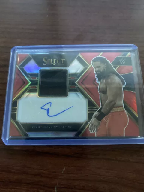 2023 Panini Select WWE Seth “Freakin” Rollins Red COLOR MATCH Patch AUTO /49