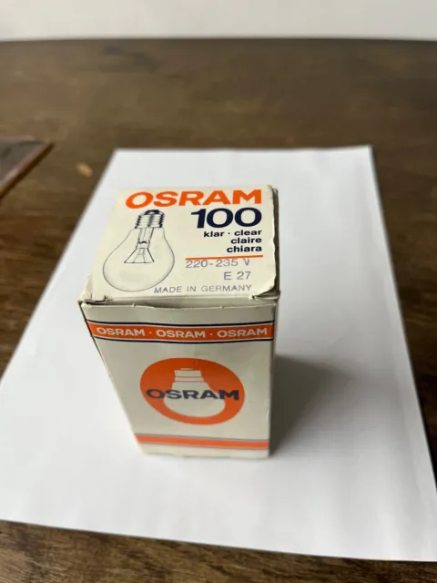 Osram E27 100W klar Glühlampe Glühbirne Original Verpackung Germany alt