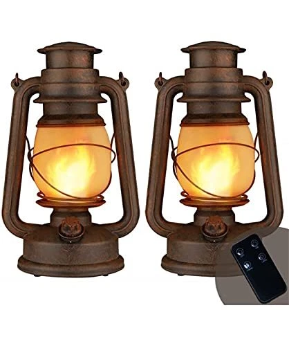LED Vintage Lantern Flickering Flame Indoor/Outdoor Hanging Decorations Lante...