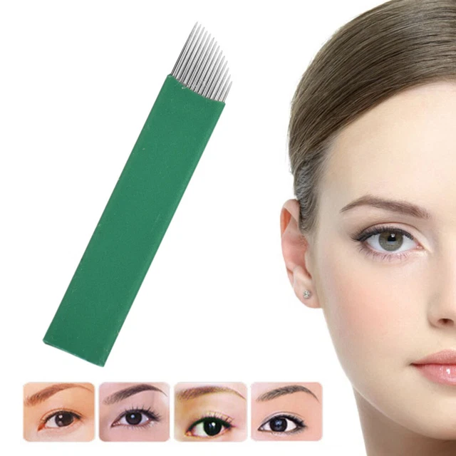 50 Pcs Disposable Sloped Needle Eyebrow Needles Set Eyebrow 8