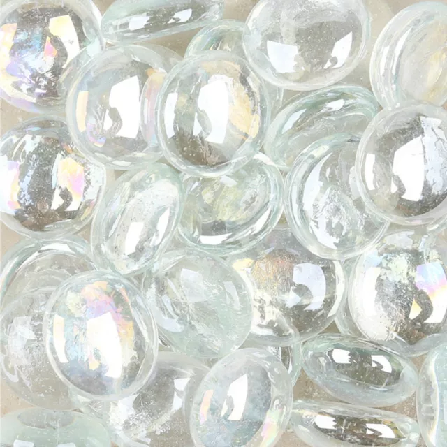 Clear Iridescent Decorative Glass Pebbles Stones Nuggets Wedding Events Mosaic