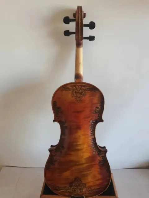 4/4 Violin Stradi model Flamed maple back old spruce top hand carved  K3671