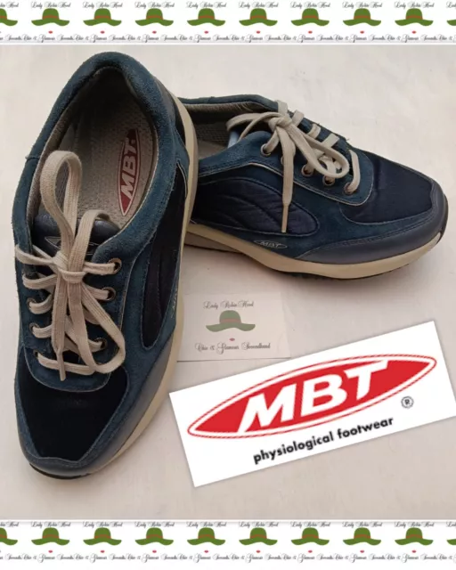 Mbt 1997 Classic Scarpe Stringate Sneakers Donna Pelle E Camoscio Azzurro N°37