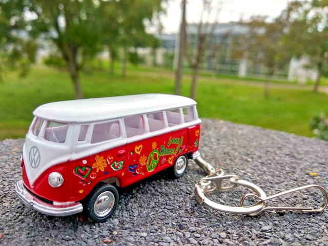 Boîte En Tôle Vintage Volkswagen Combi - Flower Power Peace & Love - Décoration Rétro