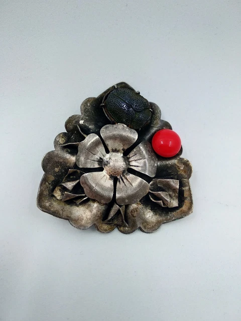 Broche Ancienne Insecte Papillon – Plaqué Or 18k (750) – Style Art Déco
