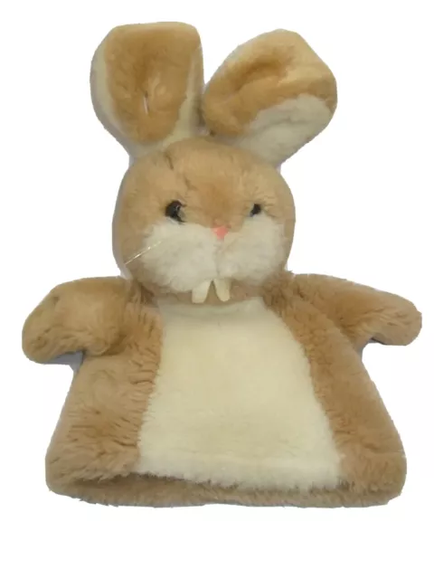Vintage Dakin Bunny Rabbit Puppet Plush Toy Missing Carrot 12" READ