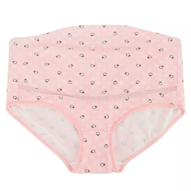 (Pink XXL)Adjustable Maternity High Waist Bear Underwear Pregnant Women Cotton 1