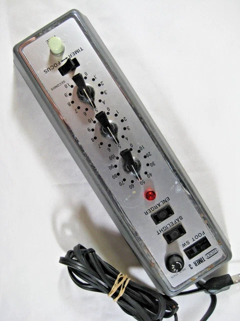 Ampliador de fotografía cuarto oscuro Lucky Timer 3 modelo vintage ET-3DA hecho en Japón