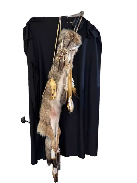 Native American Inspired HANDMADE Arrow Quiver 55” Coyote Medicine Wheel & Bag