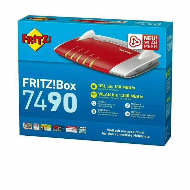 Fritzbox 7490 AVM FRITZ!Box WLAN Router Mesh Repeater DSL VDSL Vectoring