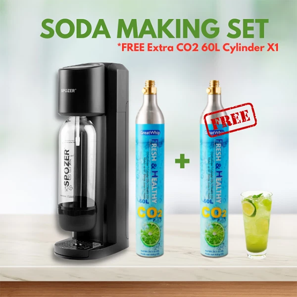 SODA STREAM SPARKLING Water Maker Machine CO2 60L Cylinder X1 Set Full