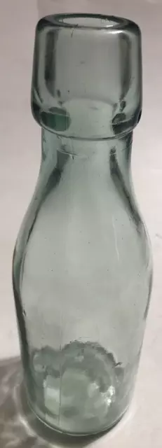 Antique Vintage Thick Round Bottom Torpedo Style  Bottle  Aqua/Green 9 In. Tall