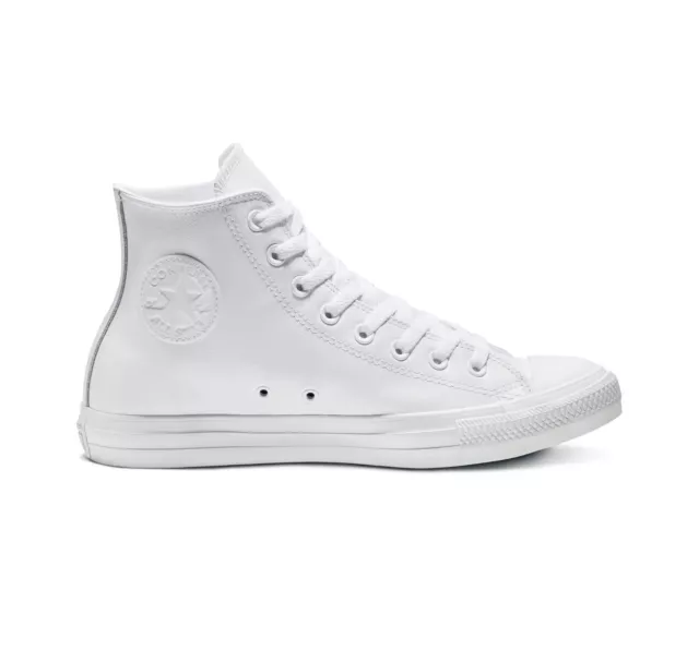 Converse Men's Chuck Taylor All Star LUXE LEATHER Hi Top Sneaker White 2