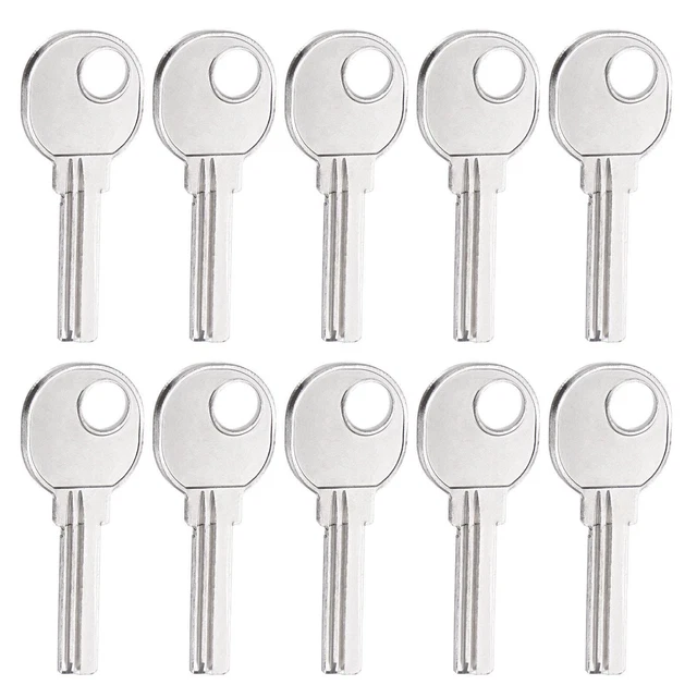 Key Blanks, 28mm Length 2 Slot Brass New Uncut Replacement Tool 10 Pcs