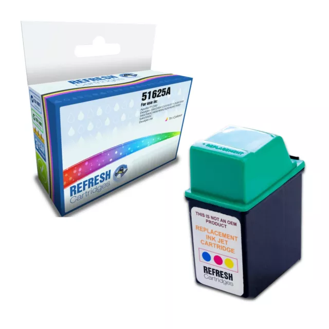 Refresh Cartridges Replacement Colour 51625A/#25 Ink Compatible With HP Printers